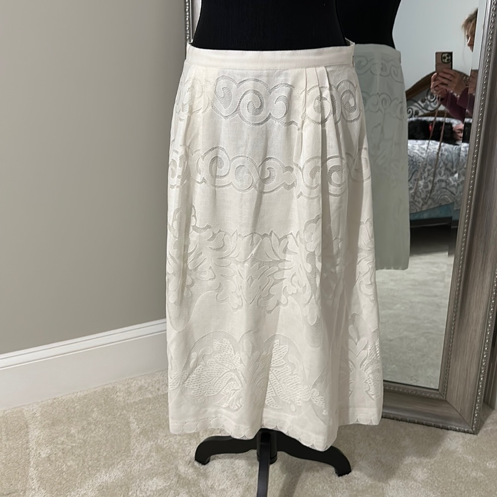 Stunning NWOTS J.Crew white linen lace skirt